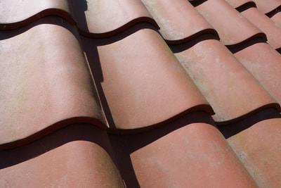 Detail of red tiled roof at Lackford Lakes Barns
